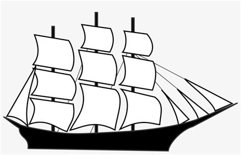 Open Outline Of Sail Ship Png Image Transparent Png Free Download