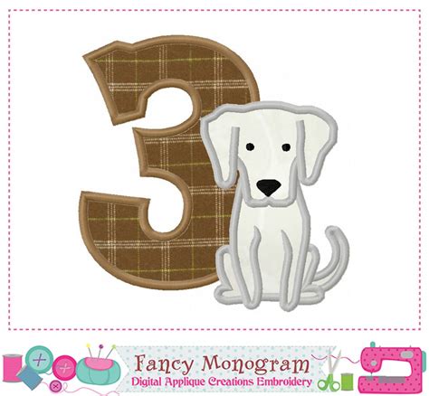 Dog Numbers Applique Puppy Numbers Design Puppy Numbers Etsy