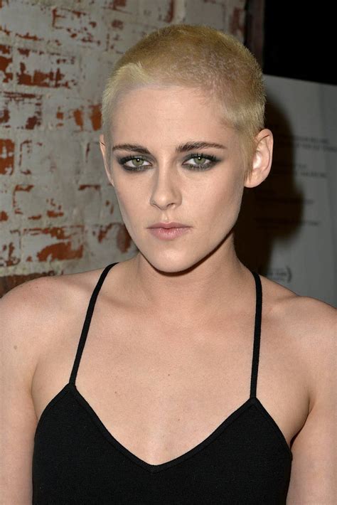 Kristen Stewart Blonde Shaved Head Celebrity Hair