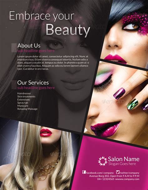 Classy Salon Flyer Magazine Ad Beauty Salon Posters Makeup Poster