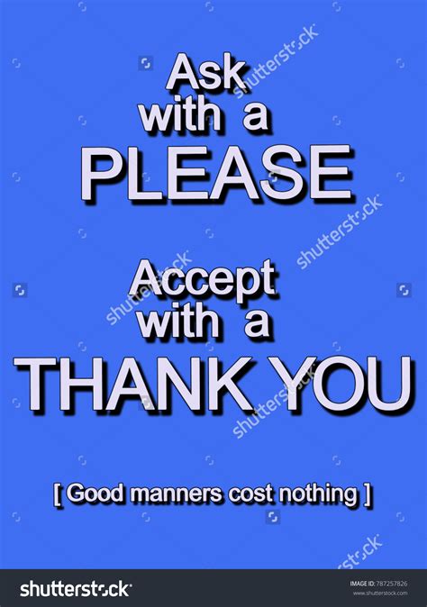 Educational Good Manners Poster Say Please Stock Illustration 787257826 Shutterstock