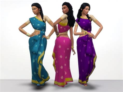 Kind Of Saree By Grindingteeth At Mod The Sims Sims 4 Updates