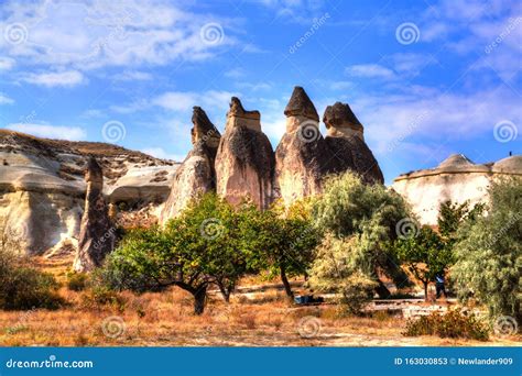 Cappadocia Turkey Scenic View Of The Pillars Of Weathering In The