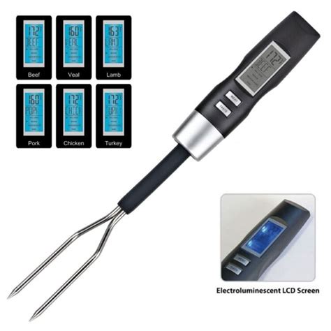 Grande Chef Digital Bbq Meat Thermometer Fork Ts992 With 2 Aaa