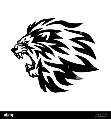 Lion Roaring Head Logo Vector Icon Design Stock Vector Image Art Alamy