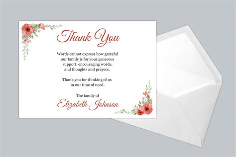 Funeral Thank You Card Style 12