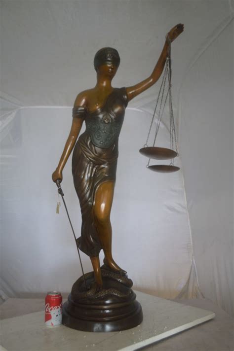 Lady Justice 47h Bronze Statue Size 25l X 11w X 47h Nifao