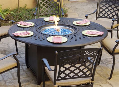 Round Patio Table With Propane Fire Pit
