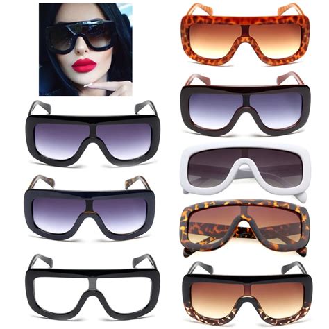 Unisex Retro Womens Big Square Flat Style Sunglasses Vintage Oversized Designer Shades