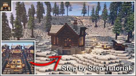 Minecraft Tutorial How To Build A Winter Log Cabin Full Step By Step