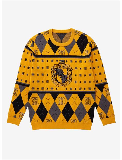 Harry Potter Hufflepuff Crest Holiday Sweater Boxlunch Exclusive
