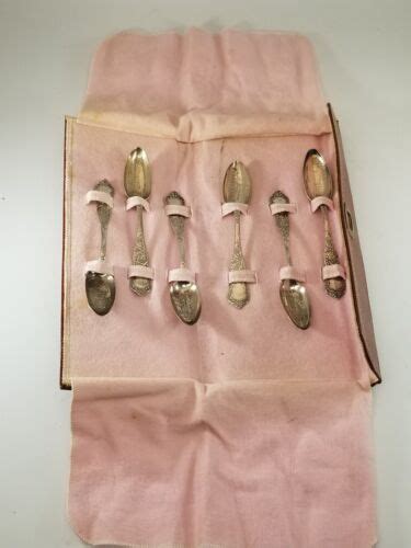 1893 Worlds Fair Chicago Souvenir Spoons Set 6 W Case Columbian
