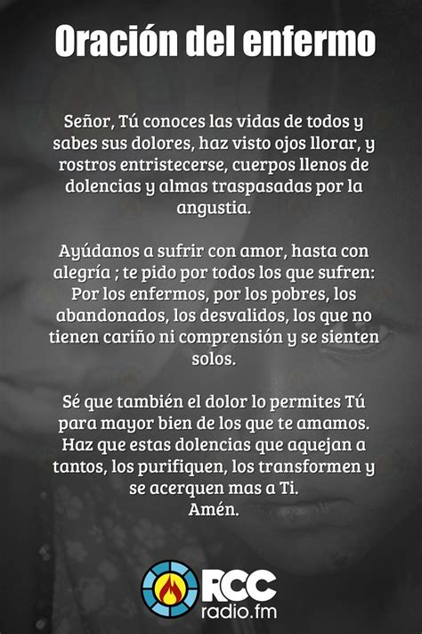 Cuando pida a dios algo en oración, pídalo con técnicas para oracion de sanacion para los enfermos de cancer que solo algunos conocen. Oración del enfermo | Oraciones, Oraciones para enfermos y ...