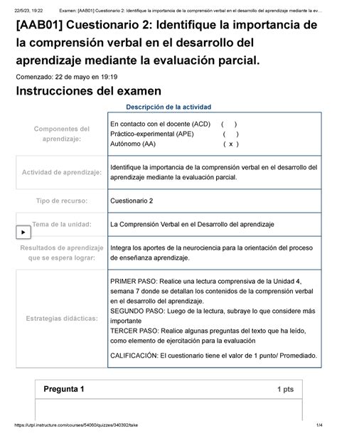 Examen Aab Cuestionario Identifique La Importancia Del Desarrollo Hot Sex Picture