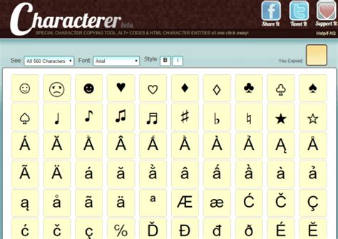 Free Website To Copy Paste Special Characters Characterer
