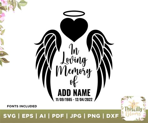 In Memory Angel Wings SVG Memory Day Svg Cut File Create - Etsy New Zealand