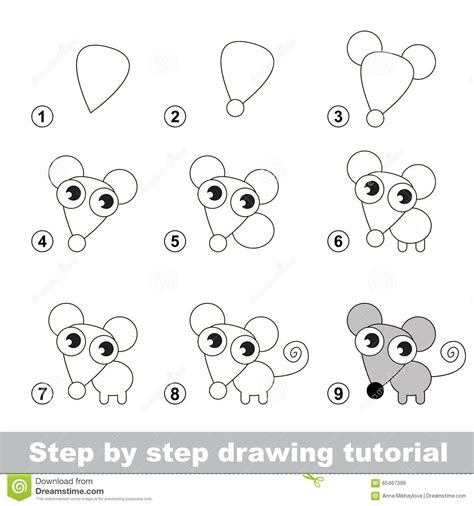 Click here to save the tutorial to pinterest! Drawing Tutorial. How To Draw A Little Mouse Stock Vector ...