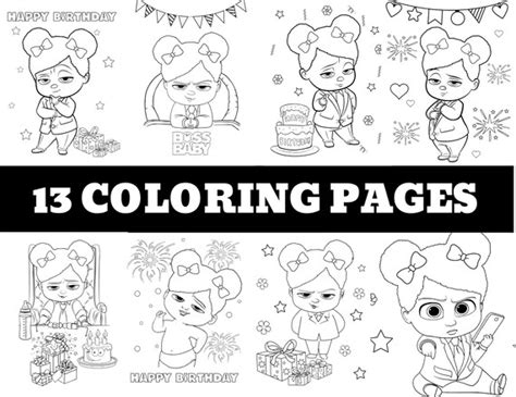 Baby Girl Coloring Pages Boss Baby Boss Baby Afro Instant Etsy Uk