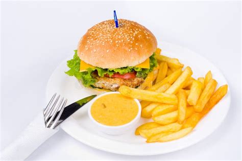 Hamburger French Fries And Cola Fast Food Meal Stock Image Image Of