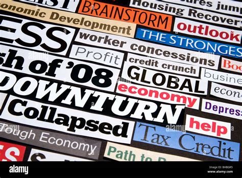 Current Events Headlines From Newspapers And Magazines Stock Photo Alamy