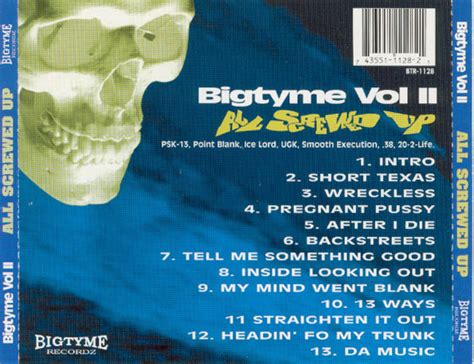 All Screwed Up Vol2 By Bigtyme Recordz Cd 1995 Bigtyme Recordz In