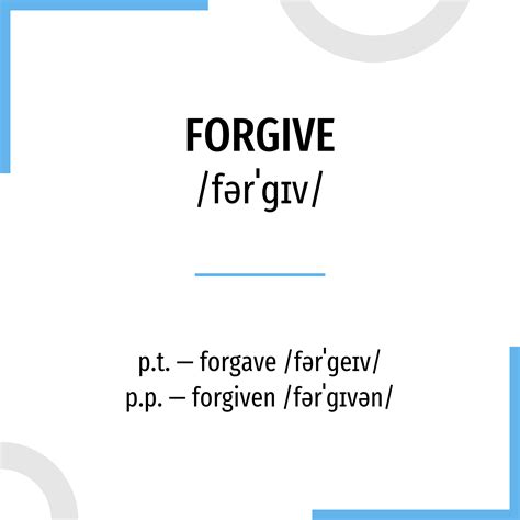 Conjugación Forgive 🔸 Verbo Inglés En Todos Los Tiempos Y Formas