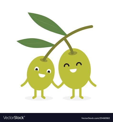Funny Happy Cute Smiling Olives Royalty Free Vector Image