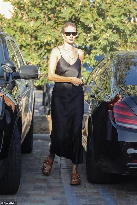 Rosie Huntington Whiteley Shows Off Her Enviable Figure In Silk Slip Rosie Huntington Whiteley
