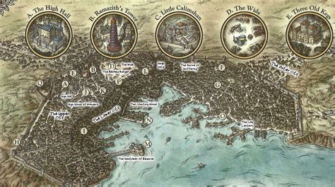 Baldurs Gate 1542×859 Mapa De Fantasía Mapa Ciudad Mapas