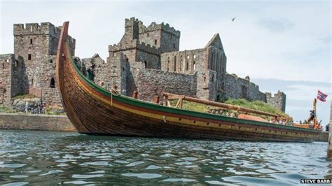 Largest Replica Viking Longship Ever Built Visits Isle Of Man Bbc News