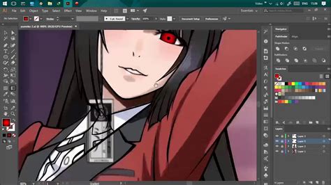 create anime kakegurui vector in adobe illustrator ( MOUSE user ) 