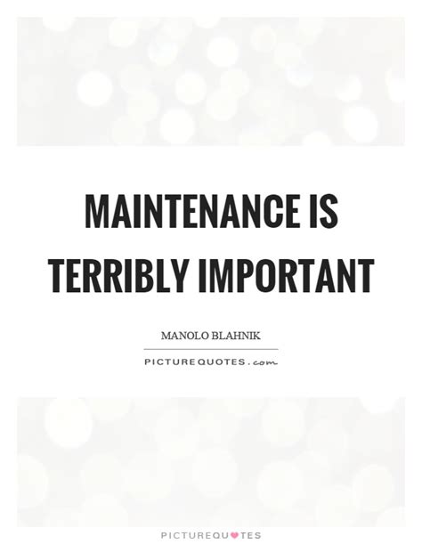 Maintenance Is Terribly Important Picture Quotes