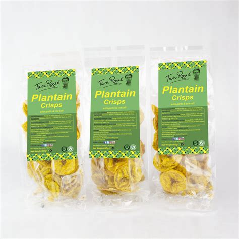 Plantain Crisps Garlic 3 Pack Tan Rosie