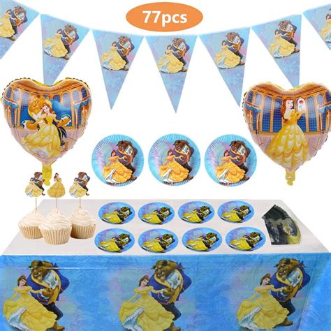 6 X Disneys Belle Princess Inspired Party Bags ~ Fillers ~ Beauty ~ T Set Party Favors And Bag