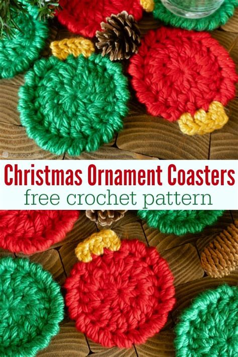 christmas ornament coasters  crochet pattern