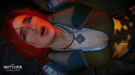 Triss Merigold Women Open Mouth Closed Eyes Cleavage