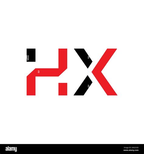 plantilla vectorial vinculada con el diseño del logotipo hx de carta con rojo y negro