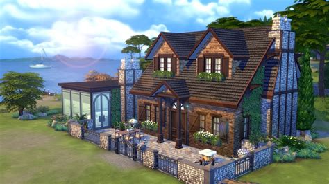 Cottage style home decorating (video). Seaview Cottage ⛵ || The Sims 4 Family Home: Speed Build ...