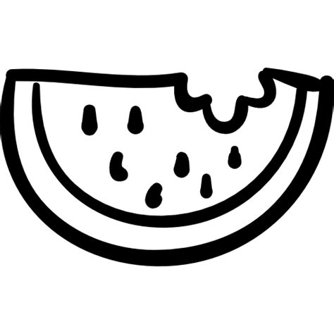 Fruit Outlined Healthy Food Food Slice Hand Drawn Watermelon