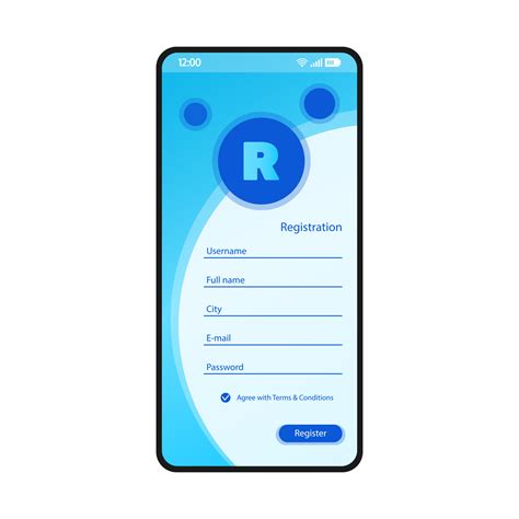 Register Form Smartphone Interface Vector Template Mobile App Page