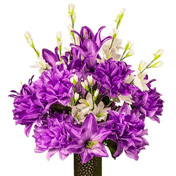 Lavender Dahlia and Lily (MD1824) | Artificial plants decor, Artificial plants, Artificial ...