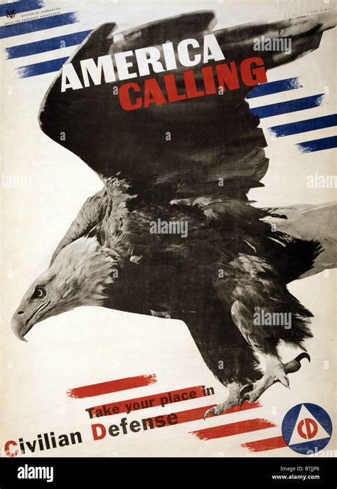 World War Ii America Calling Civil Defense Recruitment Poster C Stock Photo Alamy