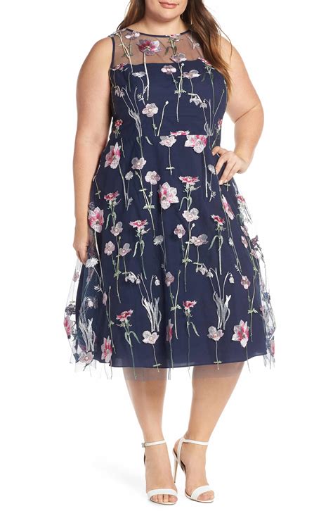 Eliza J Embroidered Floral Sleeveless Dress Plus Size Nordstrom