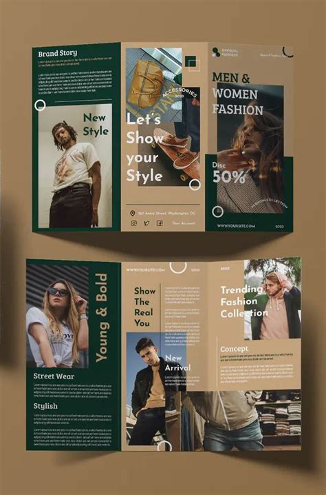 Three Fold Brochure Mockup Templates For Men And Women