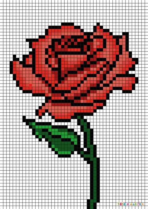 Pixel Art Grid Pixel Art Rose Your Number One Source For Daily