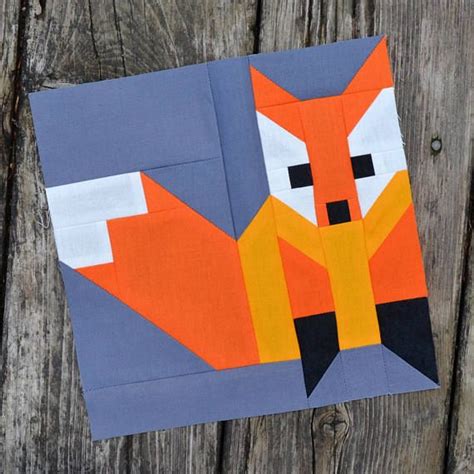 Fox 2 Quilt Block Pattern Pdf Instant Download 8 Inch And Etsy