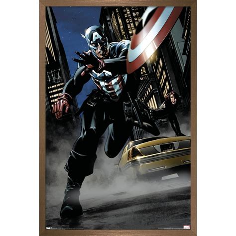 Trends International Marvel Comics Captain America Comic Framed