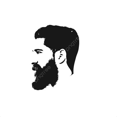 Beard Logo Silhouette Transparent Background Beard Logo Vector Design