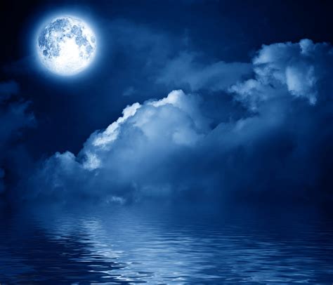 Download Ocean Blue Cloud Sky Artistic Moon 4k Ultra Hd Wallpaper