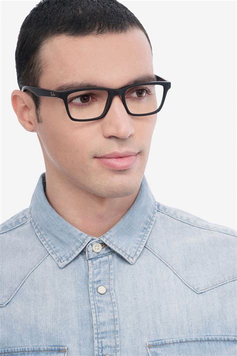 ray ban rb7025 rectangle black frame eyeglasses eyebuydirect canada